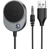Belaidis automobilio imtuvas Hoco AUX Bluetooth su laidu Jack 3,5 mm E150 metalinis pilkas