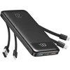 Choetech Powerbank Charmast W1148 5V 3A 10000 mAh with built-in cables USB A / USB C / Lightning / Micro USB juodas