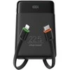 Powerbank Charmast W1202 PD3.0 3A 22,5W 10000 mAh with built-in cables USB C / Lightning juodas