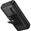 Powerbank Hoco 20000 mAh 2A with four built-in cables USB A + USB C+ Lightning + Micro USB J163A juodas