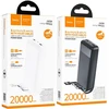 Powerbank Hoco 20000 mAh 2A with four built-in cables USB A + USB C+ Lightning + Micro USB J163A baltas