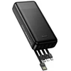 Powerbank Hoco 20000 mAh 2A with four built-in cables USB A + USB C+ Lightning + Micro USB J163A juodas