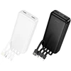Powerbank Hoco 20000 mAh 2A with four built-in cables USB A + USB C+ Lightning + Micro USB J163A juodas