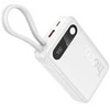 Powerbank Hoco 20000 mAh QC PD 2A 22,5W with built-in cables USB C + Lightning J171A baltas