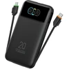 Powerbank Veger Fuerza 10 (W1212B) PD 20W 10000 mAh with built-in cables USB C / Lightning juodas