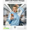 Nešiojamas akumuliatorius Veger Fuerza 10 (W1212B) PD 20W 10000 mAh su įmontuotais kabeliais USB C / Lightning baltas