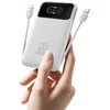 Nešiojamas akumuliatorius Veger Fuerza 10 (W1212B) PD 20W 10000 mAh su įmontuotais kabeliais USB C / Lightning baltas