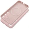 Oem Silikoninis dėklas 2mm skirtas Samsung Galaxy S25 Edge suderinamas su MagSafe rožinės spalvos