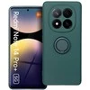 Oem SILICONE RING dėklas skirtas Xiaomi Redmi Note 14 Pro Plus 5G žalios spalvos