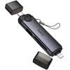 Card reader SD/TF 3.0 + USB 2.0 Type-C/Lightning Hoco HB56B pilkas