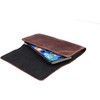 OEM odinis universalus horizontalus diržo dėklas - ROYAL Crazy Horse / ruda - 2XL dydis - skirtas SAMSUNG A21s / S20 ULTRA / S21 ULTRA / A70 / A71 / XIAOMI REDMI 9 / HUAWEI P SMART PRO