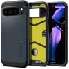 Google Pixel 9 Pro XL Spigen Tough Armor Metal Slate dėklas telefonui juodos spalvos