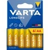 VARTA šarminė baterija R6 (AA) Longlife 6 vnt
