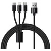 Laidas 3in1 USB A į Lightning / C tipo / Micro USB VEGER 2,4A 18W V303 1,2 m juodas