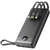 Powerbank Veger C20 (W2047 / W2059) 20000 mAh with built-in Micro-USB cables / Type C / Lightning juodas