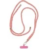 OEM SWING (8 mm) telefono virvelė, reguliuojamo ilgio telefono pakabukas / laido ilgis 165 cm (maks. 82,5 cm kilpoje) / ant peties arba kaklo - pink-baltas