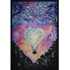 Abris Art Siuvinėjimo kryželiu rinkinys „Meilė danguje“ 23×33, juodas 14 ct, karoliukai