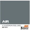AK Interactive A-14 Interior Steel Pilkas akriliniai dažai AIR, 17 ml