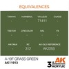 AK Interactive A-19f Grass Žalias akriliniai dažai lėktuvų modeliams 17ml