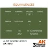 AK Interactive A-19f Grass Žalias akriliniai dažai lėktuvų modeliams 17ml