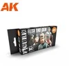AK Interactive Flesh &amp; Skin 3Gen akriliniai odos atspalvių dažai, 6 vnt.