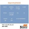 AK Interactive RAF Azure Mėlyna akriliniai dažai 17 ml lėktuvų modeliams