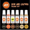 AK Interactive Skin &amp; Leather akrilinių dažų rinkinys, 6 spalvos