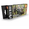 AK Interactive Woodland &amp; Flecktarn 3Gen akrilinių dažų rinkinys