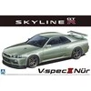 Aoshima Nissan Skyline GT‑R R34 V‑spec II Nür 2002, 1/24 modelis