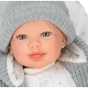 Arias Reborn lėlė kūdikis Daniela 45 cm – pilki rūbeliai, rankų darbo