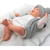 Arias Reborn lėlė kūdikis Daniela 45 cm – pilki rūbeliai, rankų darbo
