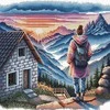 Ava Stitch Kalnų saulėtekis – siuvinėjimo kryželiu rinkinys 31,5x31,5 cm