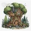 Ava Stitch Medžio namelio kryželiu siuvinėjimo rinkinys AVA-P023