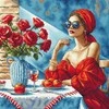Ava Stitch Raudonoji dama – kryželiu siuvinėjimo rinkinys AVA-P134