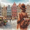 Ava Stitch Siuvinėjimo rinkinys „Briugės senamiestis“ kryželiu, Aida 16 ct