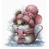 Ava Stitch Žiemos pelytė su kepure siuvinėjimo kryželiu rinkinys AVA-P073
