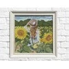 Hobilt Girl in Sunflowers 20х20 Deimantinio Paveikslo komplektas Cs2625