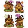 Crafting Spark Siuvinėjimo kryželiu rinkinys Helovino namai, plastikas 14 ct, 14 spalvų