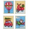 Crafting Spark Siuvinėjimo kryželiu rinkinys Kalėdinis transportas, 14ct plastikinė kanva