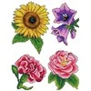 Crafting Spark Siuvinėjimo kryželiu rinkinys „Gėlės“ – plastikinė kanva, 14 ct, 19 spalvų