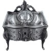 Deco Gifts Sidabrinė metalinė papuošalų dėžutė su dekoru – elegantiška dovana