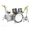 Deco Gifts Mini būgnų rinkinys 1:5, sidabrinis chromas – dekoracija, dovana būgnininkui