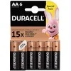 Duracell AA šarminės baterijos MN1500, 6 vnt. rinkinys