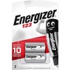 Energizer CR123 ličio baterijos 3V, 1500 mAh, 2 vnt., ilgaamžės