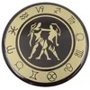 Hobilt Dvynių zodiako šaldytuvo magnetas – emaliuotas, aukso spalvos, dovana