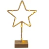 Hobilt Pastatoma metalinė Kalėdų žvaigždė su LED ir mediniu padu, 35 cm