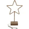 Hobilt Pastatoma metalinė Kalėdų žvaigždė su LED ir mediniu padu, 35 cm
