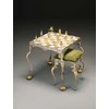 Italfama KARALIUS SAULĖ: prabangūs šachmatai iš Bronzos dengti tikru 24K auksu + stalas ir kėdės