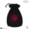 Q Workshop Game of Thrones Targaryenų kauliukų maišelis – medvilninis, juodas su drakonu