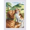 Riolis Kryželiu siuvinėjimo rinkinys "Kaip katė ir šuo" 21x30 cm SR2275